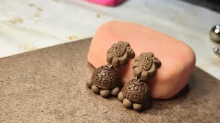 Terracotta Jhumka Making Tutorial  Terracotta Earrings Video  How To Make Terracotta Jewellery [upl. by Gable527]