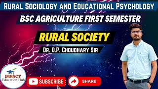 Rural Sociology and Educational Psychology II Rural society Important characteristics II [upl. by Barling]