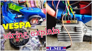 LML Vespa Self Start Full Wiring explained Installation [upl. by Yesor832]