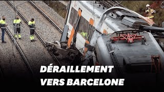 À Vacarisses près de Barcelone un glissement de terrain fait dérailler un train [upl. by Hallam]