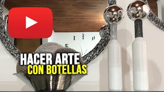 DIY BOTELLAS DE VIDRIO DECORADAS MUY ELEGANTES [upl. by Kcirdla]