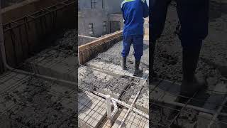 Pouring concrete for the first floor  Safa Homes Opal construction houseconstruction [upl. by Llorre]