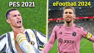 eFootball 2024 vs PES 2021  Direct Comparison ✅ Graphics Facial Animation Gameplay  Fujimarupes [upl. by German]