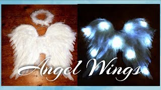 DIY Angel Wings  DIY Angel Wings with lights 😇  Halloween Angel costume Christmas Angel costume [upl. by Asek210]