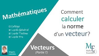 Vecteurs Partie 7  Calculer la norme dun vecteur [upl. by Aihsenal]