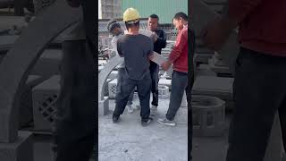 Installing stone gate with skilled workers [upl. by Fulbright770]