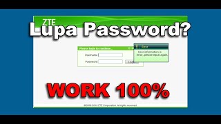 Cara Mengatasi Lupa Password Login Modem ZTE F609 INDIHOME [upl. by Anival]