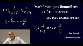 MATHÉMATIQUES FINANCIÈRES LE COÛT DU CAPITAL [upl. by Hess]