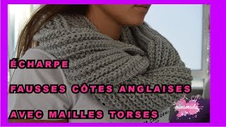 DIY Écharpe Avec Point Reversible  Reversible Scarf Knit [upl. by Fidelis]