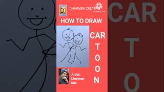 How to draw cartoon in line😆how to draw line cartoon🚀line drawing easyDharmen Creative yt video [upl. by Ailet]