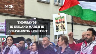 Thousands in Ireland march in proPalestine protest [upl. by Akeryt481]