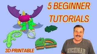 Five Fabulous Tinkercad 3D Printable Tutorials for Absolute Beginners [upl. by Erusaert76]