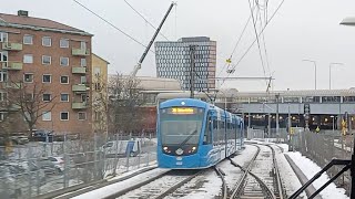 Tvärbanan Cab Ride  A Drivers Eye View of Stockholm Tram Route 30 [upl. by Notla]