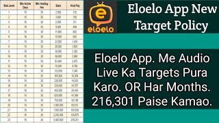 Eloelo App New Target Policy How to earn money by doing live audio in eloeloGKTECHNICAL1190 [upl. by Samala393]