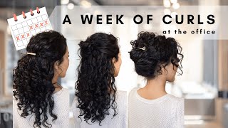 A WEEK OF CURLS FOR THE OFFICE  WOMENS HAIRSTYLES  EASY CURLY HAIRSTYLES  THE CURL STORY [upl. by Ahsok]