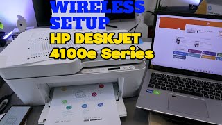 HP DeskJet 4100e 4155e 4120e Series How To Set Up Connect To WIFI Network [upl. by Aruasi]