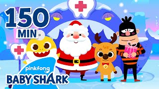 🎄Christmas Friends Visit Baby Shark Dentist  Compilation  Hospital Play  Baby Shark Official [upl. by Cypro]