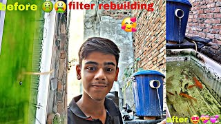 💯rebuilding the koi pond filter 💖  Japanese koi  upgrading the koi pond filter  bio media 😍💝 [upl. by Ettennahs587]