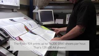 Ryobi 924  Fully automated 4 Colour SRA1 LED UV lithographic press [upl. by Epotimet49]