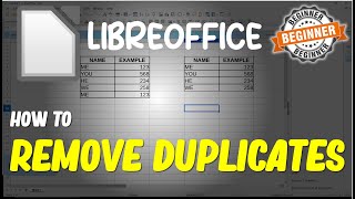 LibreOffice How To Remove Duplicates [upl. by Einnus998]