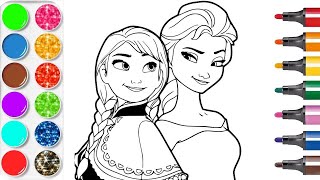 Dessiner et colorier Elsa Frozen Anna la reine des neiges dessin et coloriage amp Planète coloriage [upl. by Salomone]