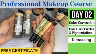 Day 02 Professional Makeup Course  How to Do color Correction amp Concealing makeup beautyhacks [upl. by Tompkins]