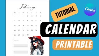 Calendar Tutorial Canva  Printable Calendar Monthly Calendar [upl. by Rebm]