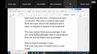 Input from The User BufferedReaderScanner Command Line Argument  Java Programming Ram Lovewanshi [upl. by Ellahcim]