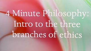 4 Minute Philosophy Intro to the three branches of ethics [upl. by Marrissa]