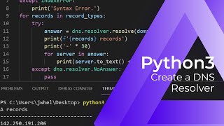 Create Your Own Python DNS ENUMERATION TOOL [upl. by Aslin86]