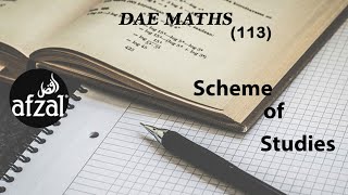 DAE Applied Maths 113 Scheme of Studies Scheme of studies of DAE Maths 113 By Afzal Mathematics [upl. by Buzzell]