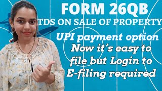 26QB TDS on sale of property can only be filed after Login to Efiling portal [upl. by Kenyon]