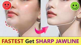 Fastest Way Get Sharp Jawline Permanent Rid Your DOUBLE CHIN  Face Rejuvenation Program [upl. by Aisset605]