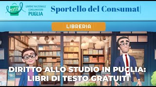 DIRITTO ALLO STUDIO IN PUGLIA LIBRI DI TESTO GRATUITI [upl. by Annadal]