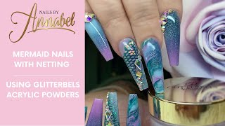 Mermaid NailsAll Acrylic Full Set  Glitterbels Colour AcrylicNotPolishNet imprint acrylic [upl. by Adnaluy]