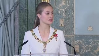 Princess Leonor of Spain receives the Order of Charles III on her 18th birthday 2023 [upl. by Nohsid]