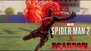 Deadpool suit in SpiderMan 2 PC PORT with red Symbiote Abilities [upl. by Tala455]