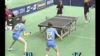 BordtennisVM 85 Dubbelfinal AppelgrenCarlsson vs OrlowskiPansky [upl. by Alorac]