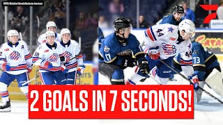 Rochester Americans Score Two Goals Seven Seconds Apart [upl. by Aniwde]