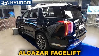 2024 Hyundai Alcazar Facelift Spied during testing  Launch soon in India [upl. by Nnairac]