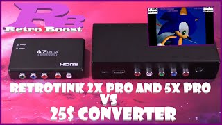 RetroTINK 2X Pro and 5X Pro vs 25 Component Converter  Component Comparisons [upl. by Rodney]