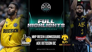 MHP RIESEN Ludwigsburg v AEK BETSSON BC  Full Game Highlights  BasketballCL 202324 [upl. by Ewan]