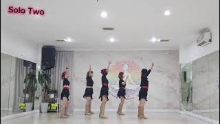 Solo Two  Line Dance  Demo by The Cupidz [upl. by Neenwahs655]