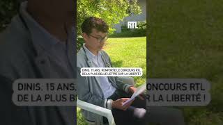 Dinis 15 ans remporte le concours RTL de la plus belle lettre sur la liberté [upl. by Aicirtal96]