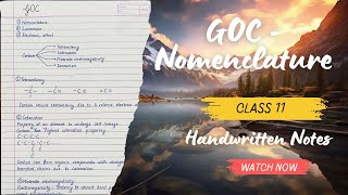 Nomenclature of Organic Compounds Notes  Class 11  GOC  NEET  CBSE  HSC neet chemistry aiims [upl. by Radek]