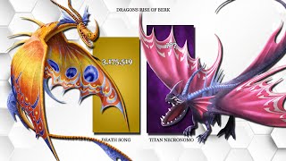 Deathsong vs All wild Death Song Dragons power levels  httyd  Dragons Rise of Berk [upl. by Aerda]