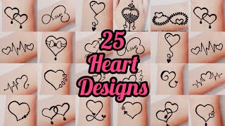 25 Most Attractive Love Heart Tattoos  Love Mehndi Tattoo  Heart Mehndi Tattoo hennabyhumaira [upl. by Flore222]