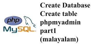 mysql  Create Database and Create table  phpmyadmin part1malayalam [upl. by Aihpled29]