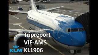 TRIP REPORT  First Time on KLM B737800  Vienna to Amsterdam  KLM B738 ECONOMY CLASS [upl. by Egwin]