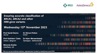 Ensuring accurate classification of BRCA1 BRCA2 and other HRR gene variants 2023  webinar 4 [upl. by Hnirt]